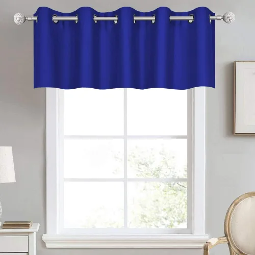 Vista 14 de DECOVSUN Cenefa de cortina opaca amarilla brillante para ventanas de cocina, cenefa opaca con ojales para dormitorio, cenefa corta y recta para sala