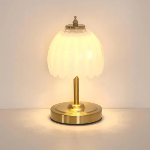 Vista 25 de Shenmoyl Tulip - Lámpara de mesa con batería de 5000 mAh y control táctil, lámpara de mesa inalámbrica con 3 colores, lámparas de mesa recargables