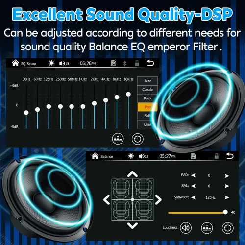 Vista 3 de [Actualización inalámbrica] Estéreo de coche doble DIN con Apple Carplay inalámbrico, Android Auto - Pantalla táctil HD de 7 pulgadas, Bluetooth