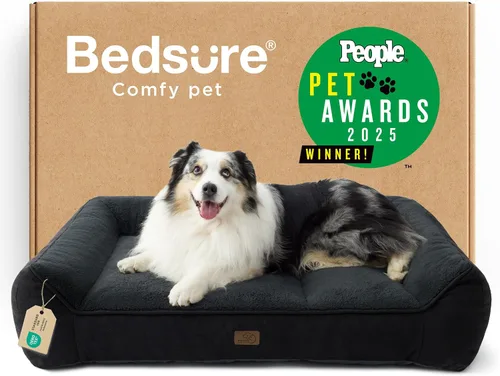 Vista 22 de Bedsure SupportMax® - Camas ortopédicas extra gruesas para perros de tamaño Negro