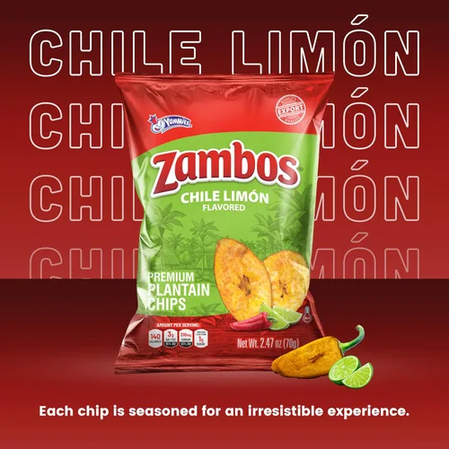 Vista 4 de Zambos Chile Limón Plátano Chips, 2.47 oz – Aperitivo crujiente, sin gluten – Sabor a lima chile audaz – (paquete de 8)