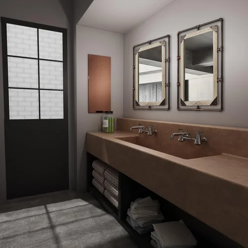 Vista 3 de COGOOD Espejo de tubo industrial rústico 27.6 x 19.7 pulgadas, espejo de pared rectangular de metal para baño, sala de estar, dormitorio, espejo