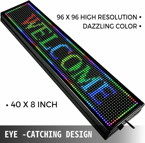 Vista 5 de 7Colors - Letrero LED de 40 x 8 pulgadas, letrero LED personalizado, tablero de mensajes LED, pantalla de mensajes digital, programable, tablero