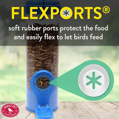 Vista 3 de Perky-Pet Comedero para pájaros de gusano seco 388F con Flexports