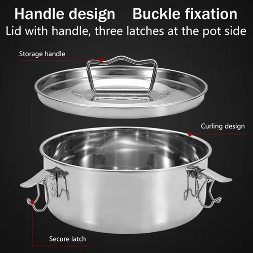 Vista 5 de Molde de flan con tapa, molde de acero inoxidable con asa, 1.5 cuartos de galón de gran capacidad, máquina de flan flanera de flanera de gran