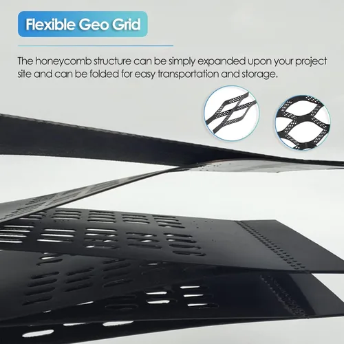 Vista 4 de ERRULAN Estabilizador de hierba/suelo/grava, base de base de cobertizo de plástico resistente, pavimentadora de rejilla de tierra cortable, tapete