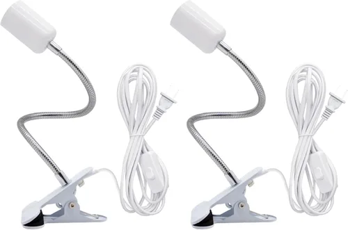 Vista 10 de Soporte de Lámpara con Clip Ajustable Interruptor Luz de Clip Flexible Soporte de Lámpara con Clip Soporte de Lámpara de Escritorio con Clip Zócalo