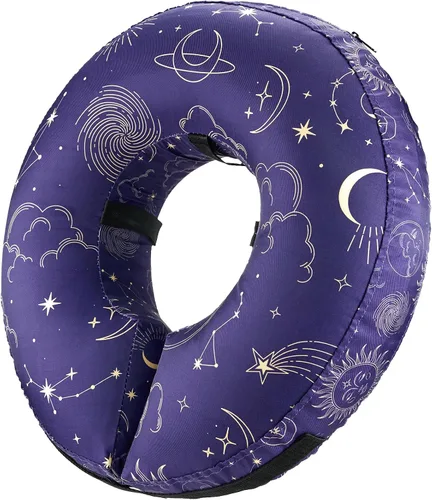 Vista 11 de BENCMATE - Cuello inflable y suave para perros, alternativa al collar isabelino, para gatos y perros pequeños, medianos y grandes, dona para Azul