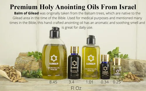 Vista 3 de Aceite de Unción Bálsamo de Galaad de Israel, Botellas de Aceites Espirituales Sagrados de Jerusalén Bendecidas, Hechas a Mano con Ingredientes