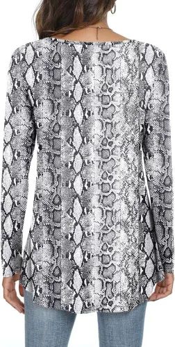 Vista 3 de LONGYUAN 2023 - Blusa de manga larga para mujer, estilo casual, holgada, holgada, cómoda, elástica, linda