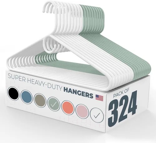 Vista 110 de Perchas Neaties de plástico muy duro, perchas de plástico para la ropa, ideales para el uso diario, perchas estándar para la ropa, hechas en EE.UU.