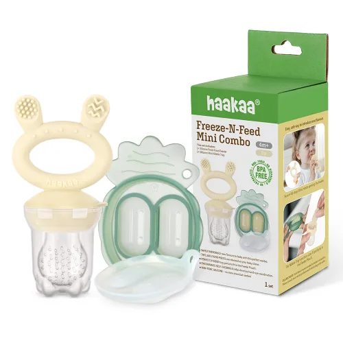 Vista 15 de Haakaa Freeze-N-Feed Mini Combo con alimentador de alimentos de silicona y mini bandeja de silicona Alimentador automático de alimentos sólidos