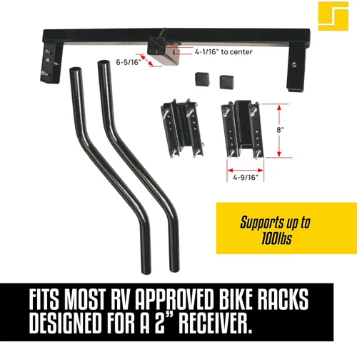Vista 5 de Stromberg Carlson CC-275 Litera de Carga para Bicicleta de Lengüeta de Remolque - Soporte Ajustable de Lengüeta de Remolque para RVs, Soporta Hasta