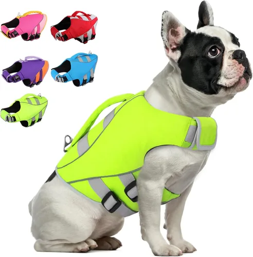Vista 8 de Queenmore Chaleco salvavidas para perros XS, chaleco salvavidas para perros pequeños, chaleco salvavidas para perros pequeños, chaleco salvavidas