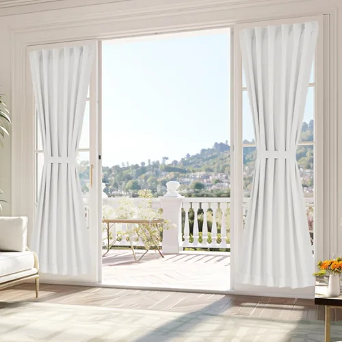Vista 13 de Vatge - Cortinas laterales para ventana de puerta, cortinas para luz lateral de puerta frontal, 1 panel, 12 (ancho) x 72 (largo) pulgadas, aguamarina