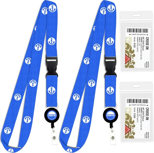Vista 15 de Cordón de crucero de Cruise On para tarjetas de barco – Paquete de 2 con insignia retráctil y soporte impermeable para tarjetas de llave