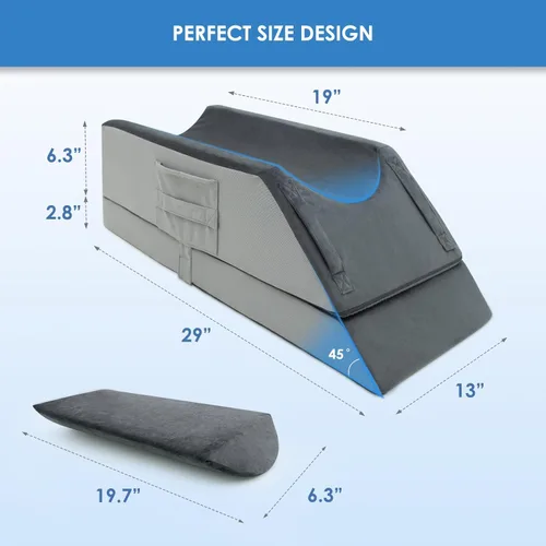 Vista 3 de Almohadas para elevar la pierna Kehangte después de la cirugía, almohada para elevar la pierna ajustable en 4 alturas, equipo de recuperación