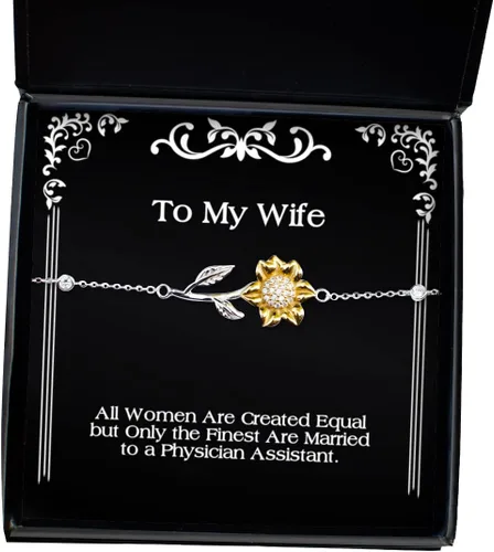 Game On Novelties Cheap Wife Gifts, All Women are Created Equal but Only The Finest are, Unique Idea Sunflower Bracelet for Wife from Husband,