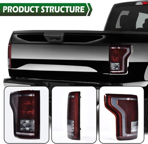Vista 6 de GRAND ORANGE Conjunto de luces traseras compatibles con Ford F150 2015 2016 2017 Luces traseras laterales izquierda y derecha luces traseras luces