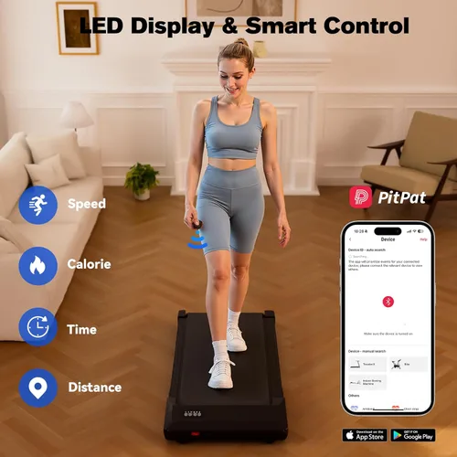 Vista 5 de SupeRun Walking Pad with Incline, Under Desk Treadmill, 3 in 1 Portable Treadmills for Home with Remote Control LED Display, 2.5 HP Quiet Mini