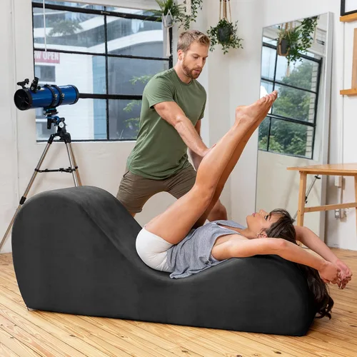 Vista 37 de Avana Elegante tumbona para yoga, para estiramiento, relajación, berenjena.