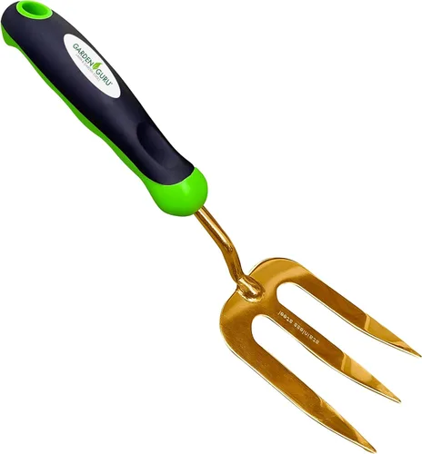 Vista 9 de Garden Guru - Herramienta de horquilla manual de acero inoxidable, acero inoxidable resistente a la corrosión, mango ergonómico, ideal para plantar