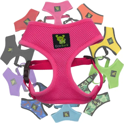Vista 20 de EcoBark Arnés para perro - Arnés de máxima comodidad ecológico - Lujoso chaleco de malla suave - Arnés sobre la cabeza sin tirones ni