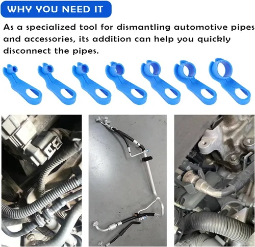 Vista 5 de Juego de herramientas de desconexión de línea de combustible de 7 piezas, herramienta universal de desconexión de línea de CA con 1/4 5/16 3/8 1/2