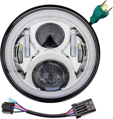 Eagle Lights 8700CG2HP-897 Kit de faros delanteros LED de 7 pulgadas con anillo de halo blanco para motocicletas Harley Davidson - Generación II/Kit
