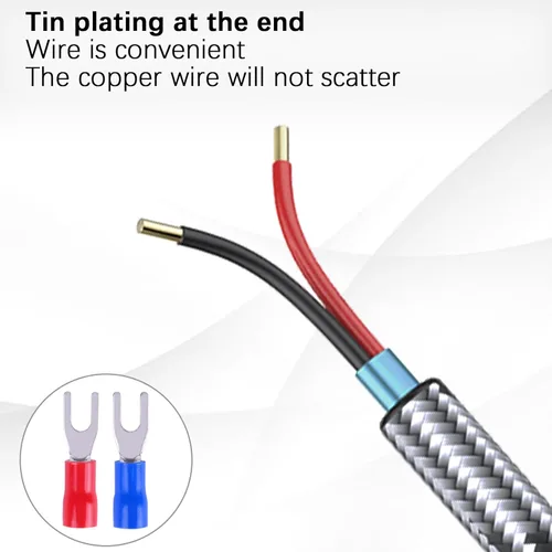 Vista 2 de JOLGOO Adaptador de cable RCA a altavoz, paquete de 2 unidades de 6.6 pies, conector macho de enchufe, mejora la transmisión de sonido, cable