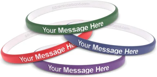 Vista 2 de Reminderband Pulseras de goma personalizadas - Pulseras finas de lujo