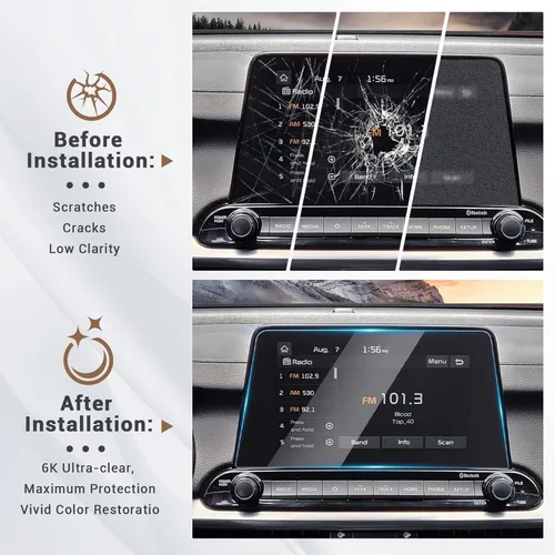 Vista 5 de YEE PIN Protector de pantalla de vidrio templado HD de 8 pulgadas para Kia Forte 2019, 2020, 2021, 2022, protector de pantalla de 8 pulgadas