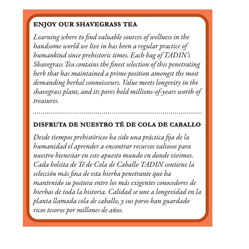 Vista 3 de Tadin Té de hierbas Shavegrass. Sin cafeína. 24 bolsas de té. 0.84 oz. Paquete de 3