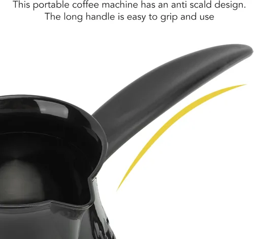 Vista 3 de Ejoyous Cafetera eléctrica, cafetera turca de acero inoxidable de 20.3 fl oz con mango extraíble para el hogar y los viajes, hervidores eléctricos