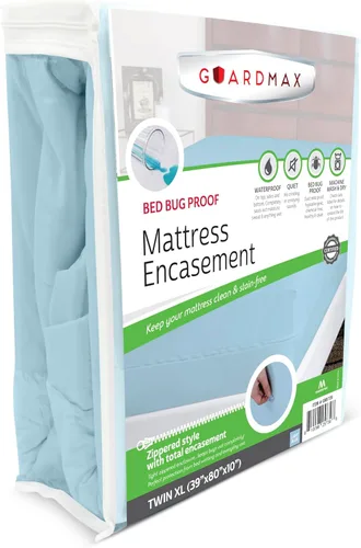 Vista 76 de Guardmax Funda de colchón de punto con cremallera, tamaño Queen, impermeable y a prueba de chinches, ropa de cama cómoda, suave y silenciosa