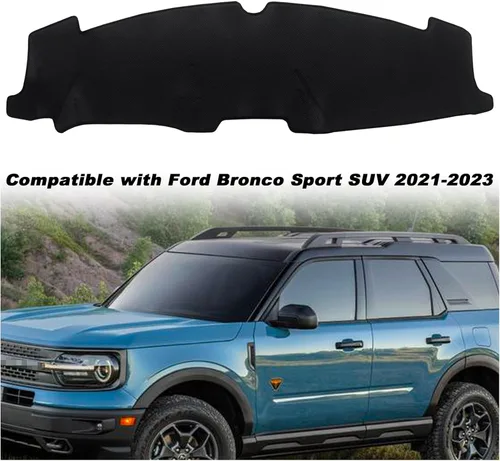 Vista 3 de Cubierta de tapete para salpicadero, consola central interior personalizada compatible con Ford Bronco Sport SUV 2021, 2022, 2023, accesorios
