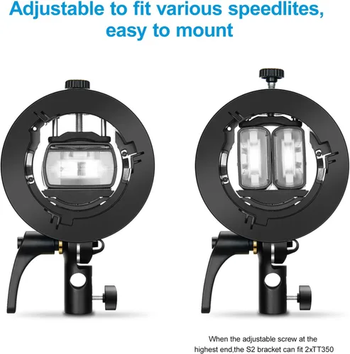 Vista 2 de Godox Soporte S2 Speedlite Bowens Mount Holder para Speedlite Flash Snoot Softbox Honeycomb Reflector Umbrella (Godox S-Type Upgrade Version)
