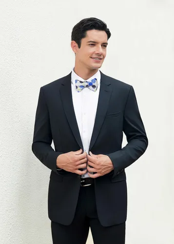 Vista 24 de HISDERN Pajaritas para hombre, diseño de lunares, corbatín y bolsillo cuadrado, clásico, esmoquin de negocios, boda, pajaritas, pañuelo
