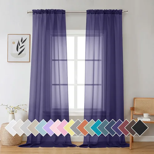 Vista 101 de Aiyufeng 2 paneles de cenefa transparente negra de 14 pulgadas de largo, cortinas cortas para dormitorio, cortinas de cocina para ventana pequeña