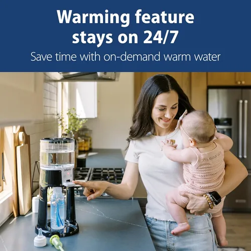 Vista 4 de Dr. Brown's Insta-Prep - Dispensador de agua caliente para preparar al instante la botella de fórmula del bebé, tanque de vidrio de gran capacidad