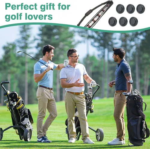 Vista 2 de Upgraded Golf Beer Sleeve with 6 Ice Pucks - 7 Cans Beer Cooler Sleeves for Golf Bags, Ideal Men's Gift