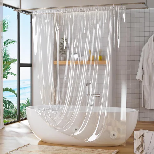 Vista 3 de Titanker 3G forro de PEVA para cortina de regadera, 72 x 78 pulgadas, forro plástico transparente, ligero e impermeable para cortina, para baño