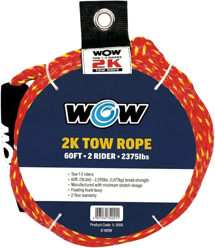 WOW World of Watersports, Cuerdas de remolque flotantes, boyas de espuma flotantes, mínimo elástico