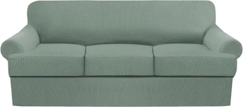 Vista 15 de Fundas para sofá de 3 piezas con cojines en forma de T, funda gruesa para sofá, protector de muebles, fundas elásticas para sofá con cojines