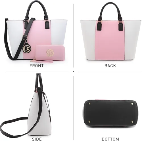 Vista 70 de Dasein Satchel Purse Handbag for Women Large Shoulder Work Tote Bag With Matching Wallet