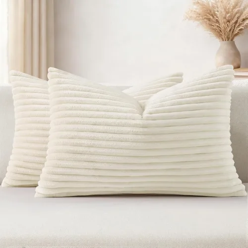 Vista 16 de Simmore Juego de 2 fundas de almohada decorativas de otoño de 16 x 16 pulgadas, fundas de almohada de franela de felpa suave de doble cara para sofá