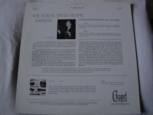 Vista 2 de We Have This Hope Wargo Symphonette Vinyl Lp George Wargo Chapel Records Stereo