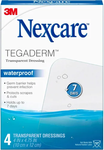 Vista 6 de Nexcare Tegaderm apósitos transparentes 4 pulgadas x 4-3/4 pulgadas 4 cada uno (paquete de 2)
