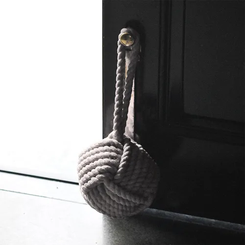 Vista 4 de Tope de puerta, tope de puerta de exterior con peso de bola de cuerda decorativa