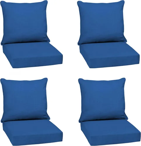 Vista 17 de Arden - Juego de cojines de asiento profundo para exteriores, 24x24 Aqua Leala